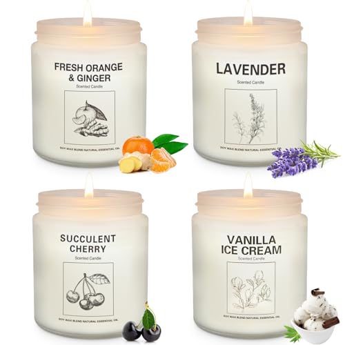 Scented Candles Sets Candles for Home ScentedMade with Natural Soy Wax Essential Oils 35 Hour Burn Time4 x 71 Oz Aromatherapy Candle Gifts for Christmas Birthday Women Mom Best Friends